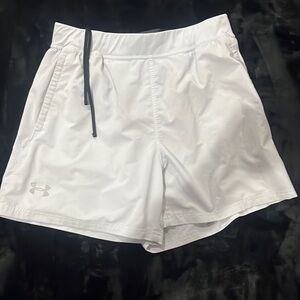 White Under Armour running shorts